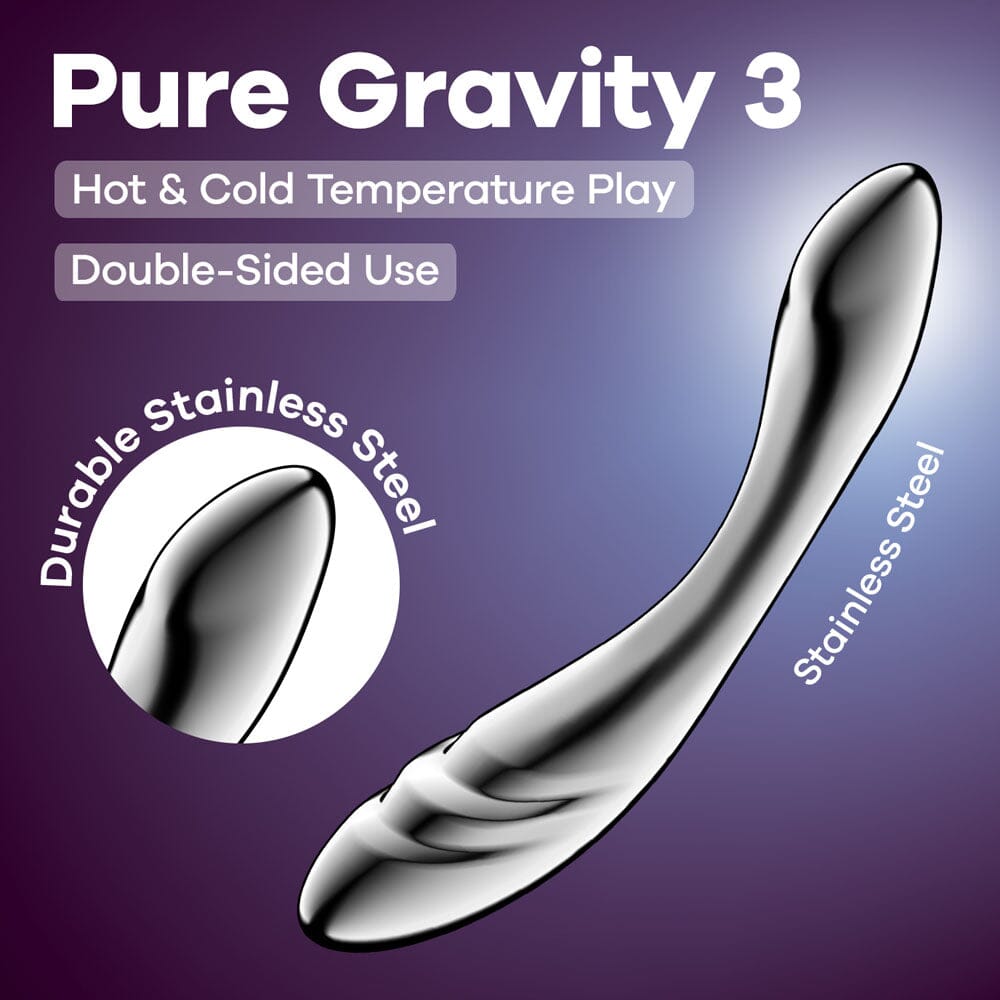 Satisfyer Pure Gravity 3 Stainless steel Dildo - joujou.com.au