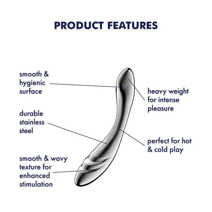 Satisfyer Pure Gravity 3 Stainless steel Dildo - joujou.com.au