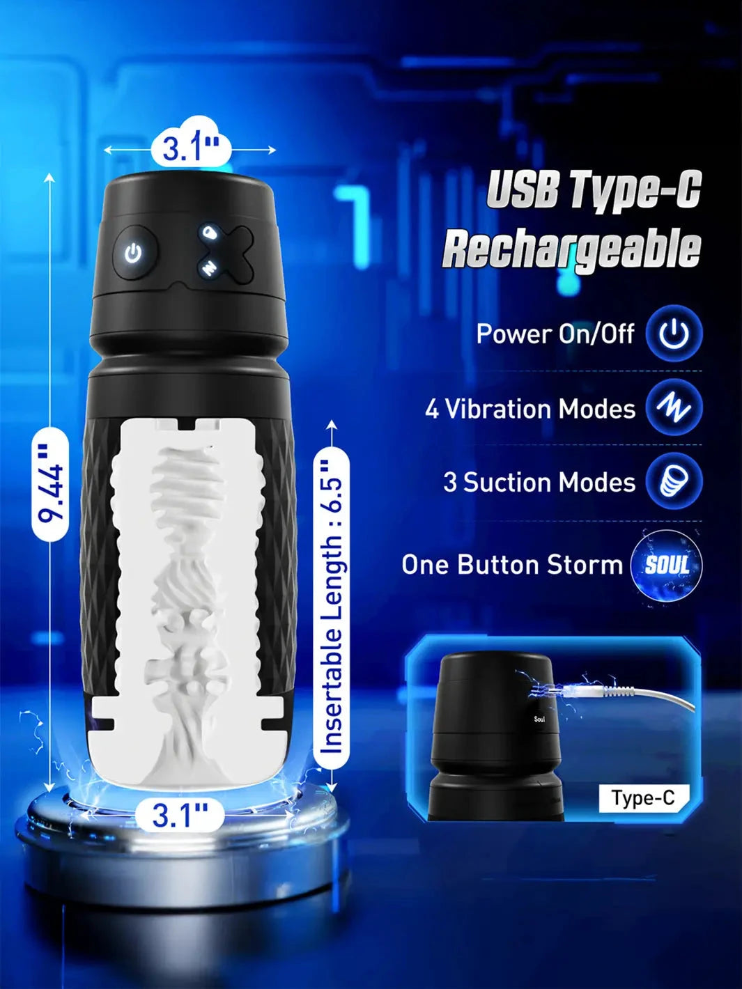 CyberSkin The Warrior | Suction & Vibration Male Toy JOUJOU CyberSkin The Warrior | Suction & Vibration Male Toy JOUJOU