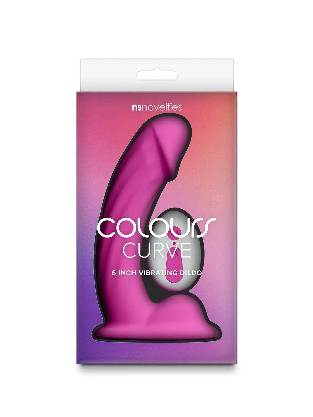 Front packaging of Colours Curve Vibrating Dildo Pink by NS Novelties