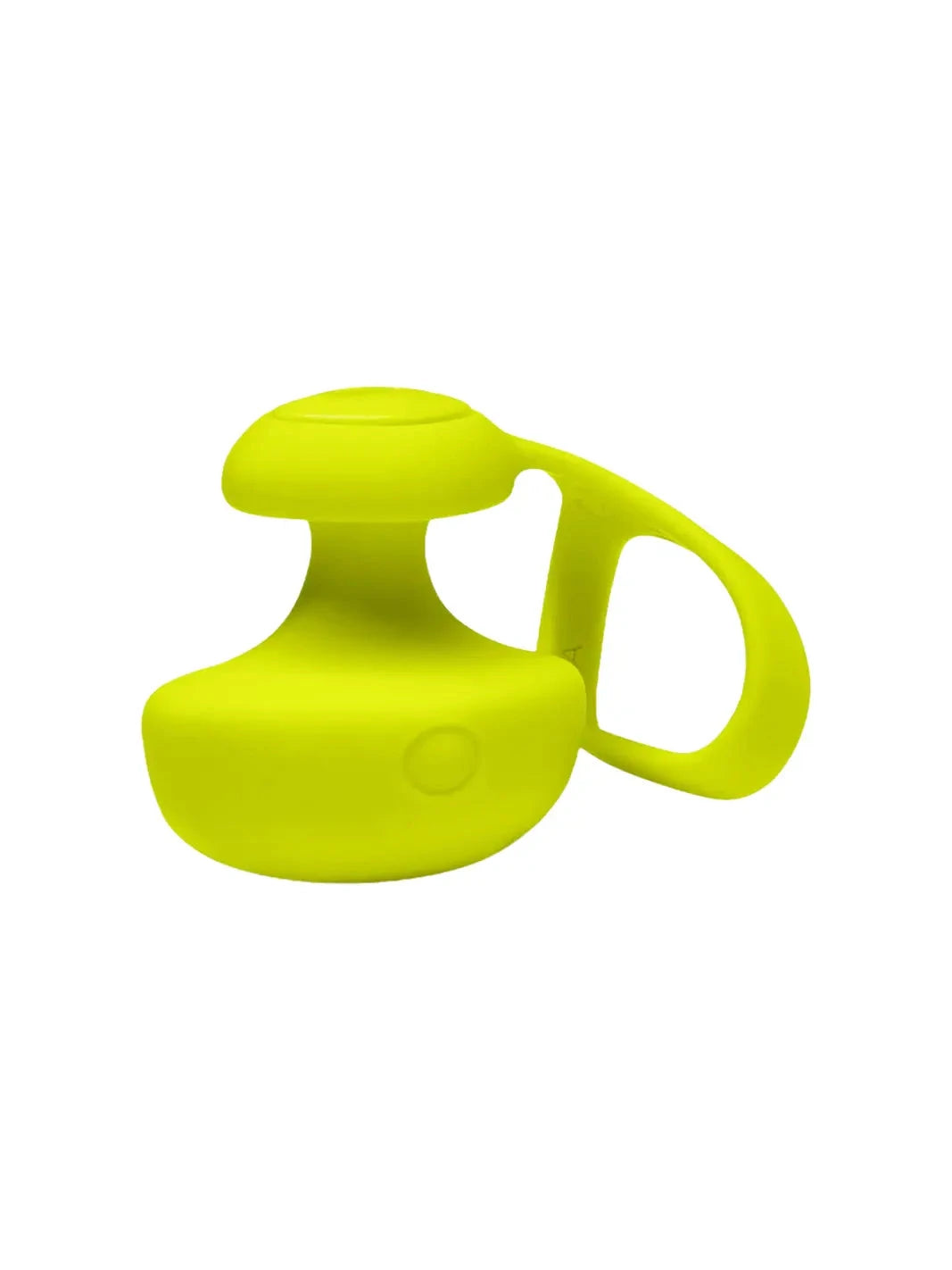 Dame Fin 2.0 Finger Vibrator in Citrus with soft silicone body and removable finger strap.