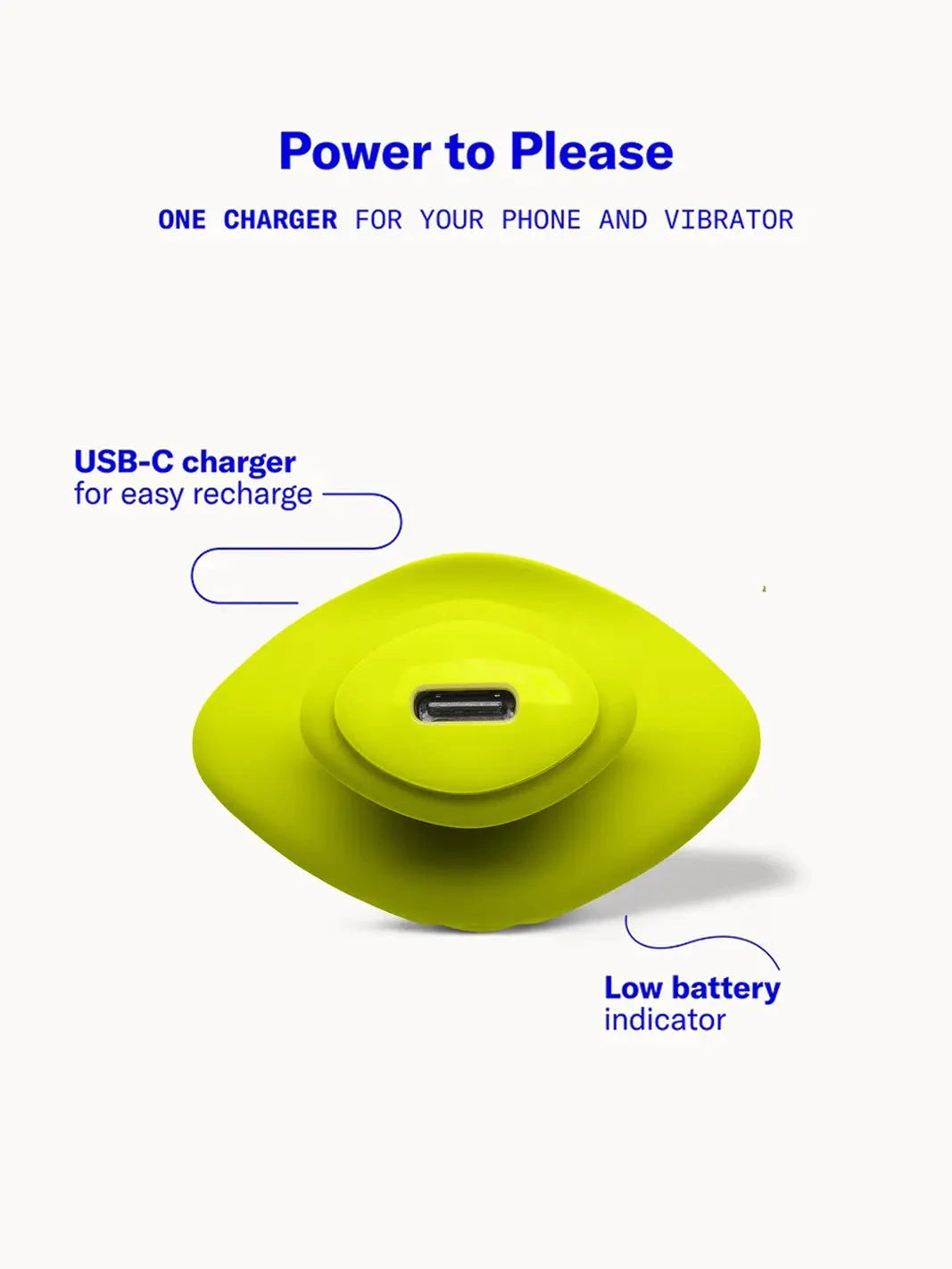 Dame Fin 2.0 Citrus charging detail showing the USB-C port and low battery indicator.
