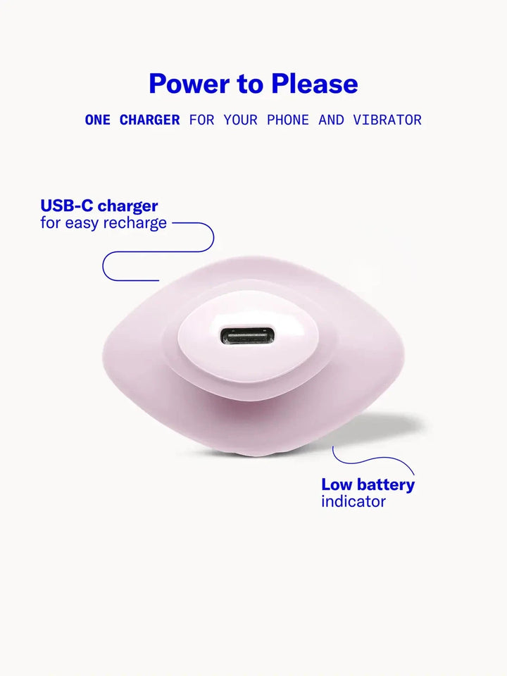 Dame Fin 2.0 Quartz charging detail showing the USB-C port and low battery indicator.