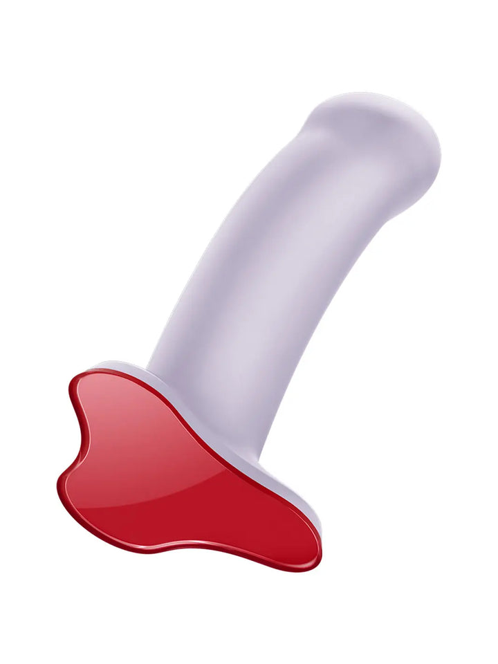 FUN FACTORY Amor in lilac side angle highlighting the curved silhouette and red base detail.