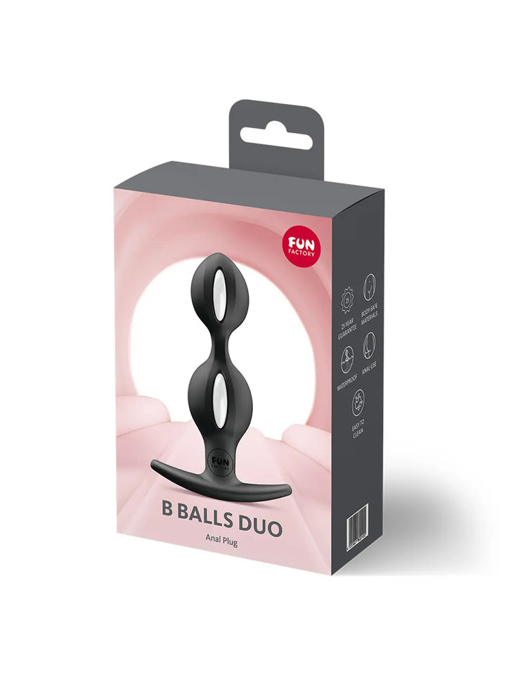 FUN FACTORY B BALLS DUO black weighted anal beads packaging front