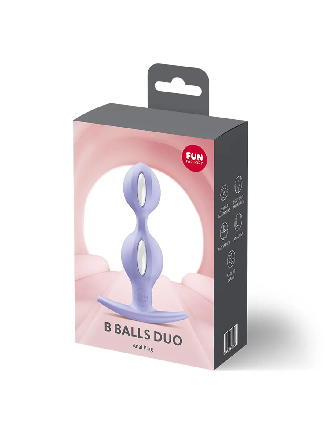 FUN FACTORY B BALLS DUO purple weighted anal beads packaging front