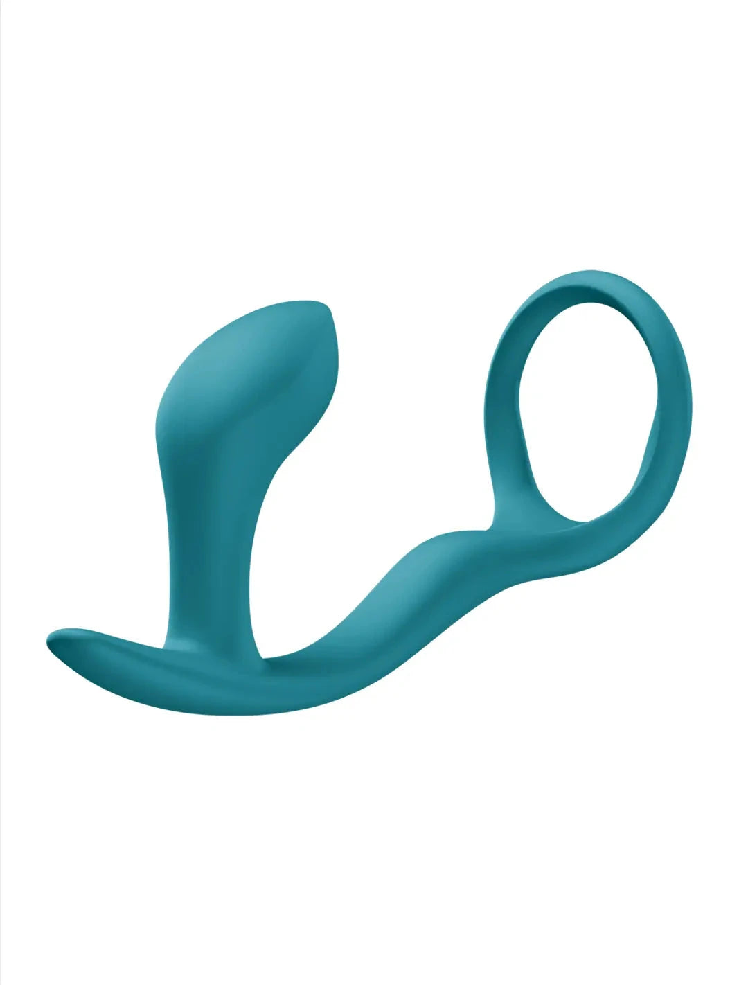 FUN FACTORY Bootie Ring in aquamarine main view showing smooth silicone finish, curved plug and flexible ring handle.