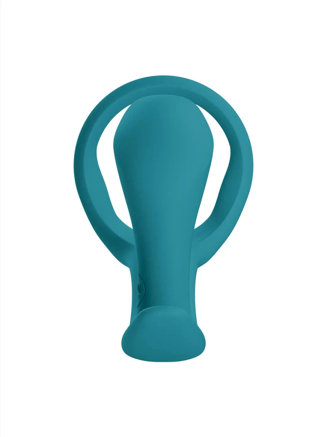 FUN FACTORY Bootie Ring in aquamarine front view with ergonomic curved shape and easy-grip ring design.