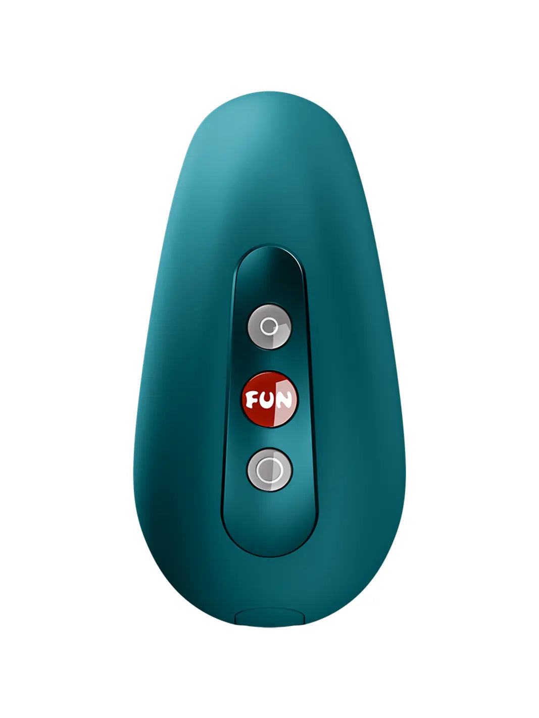 FUN FACTORY Cherie in teal front view with smooth silicone finish and easy-to-use control buttons.