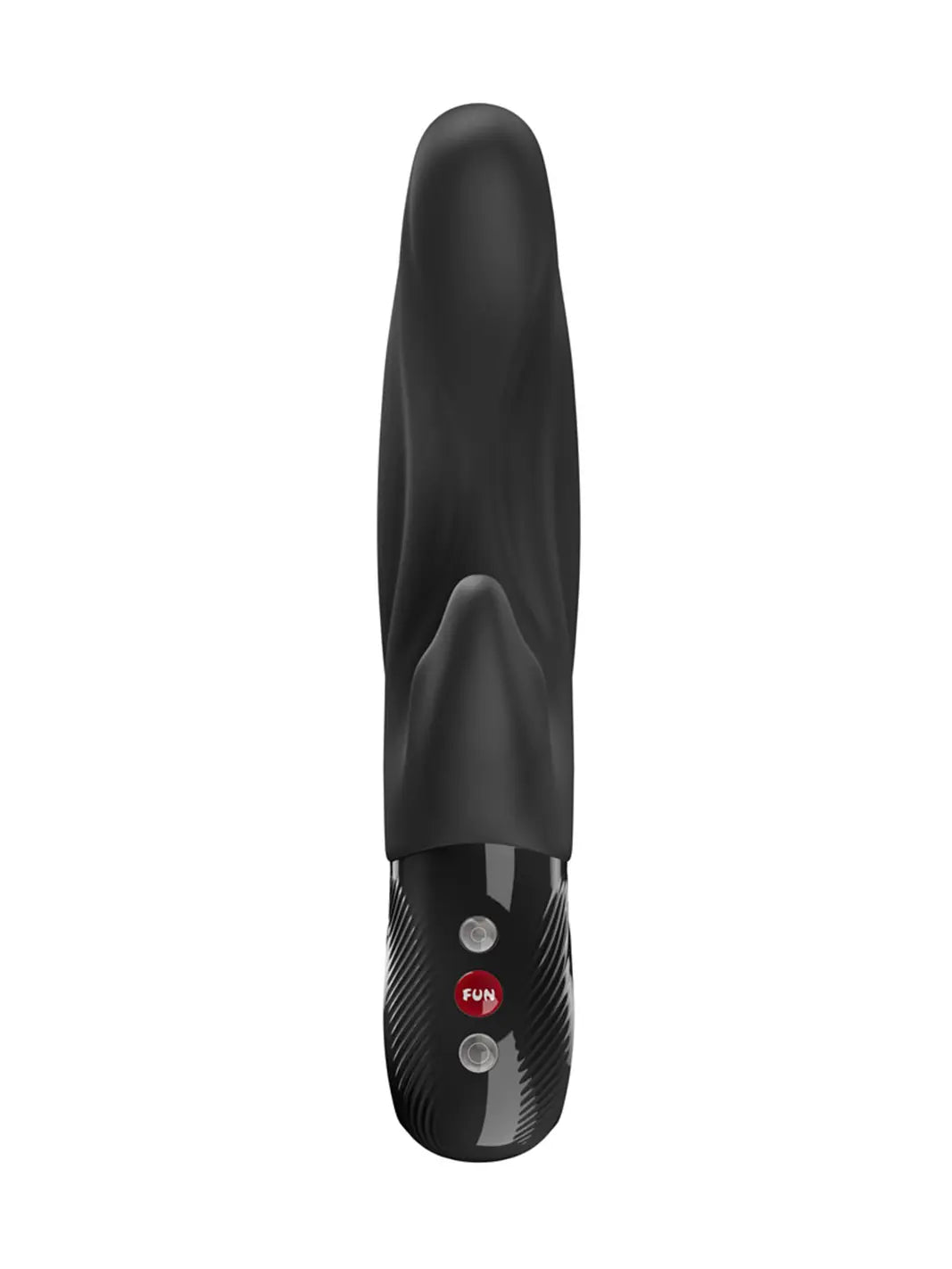FUN FACTORY Lady Bi in black upright view highlighting the slim curved body and control buttons.