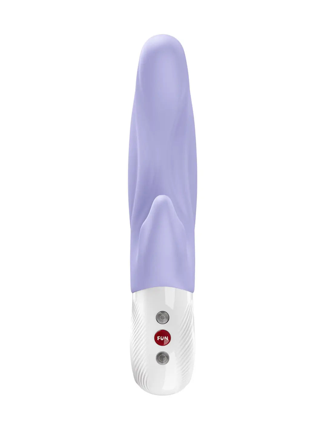 FUN FACTORY Lady Bi in purple upright view highlighting the slim body, curved design and control buttons.