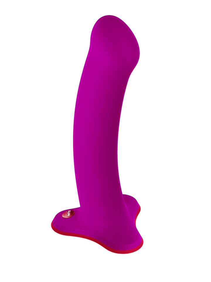 FUN FACTORY Magnum in magenta front angle showing the curved silicone design and flared base.