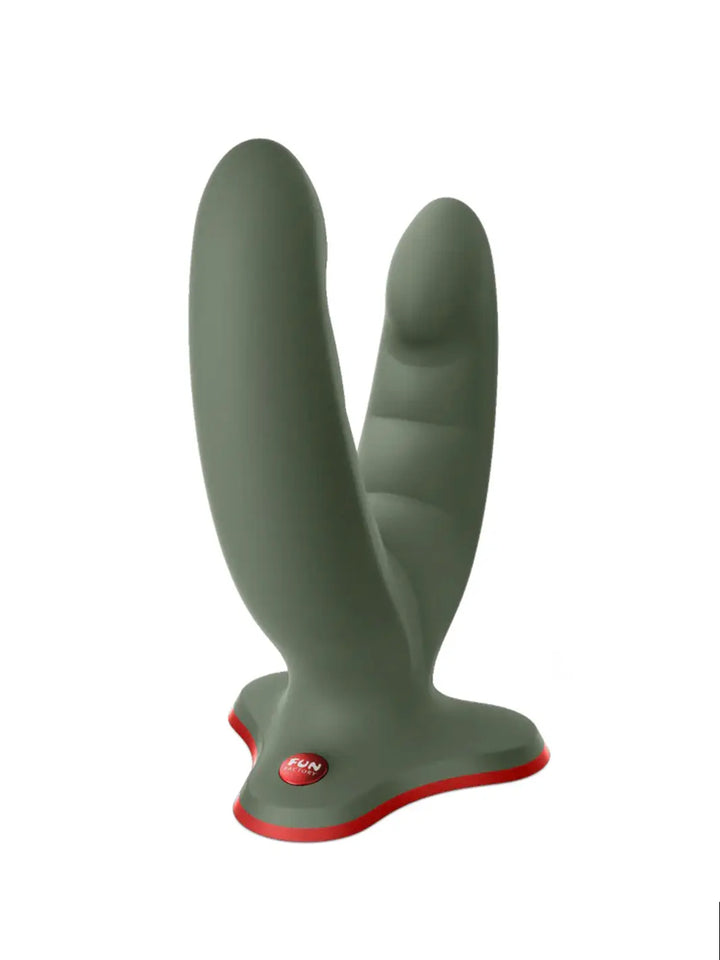 FUN FACTORY Ryde dual stimulation grinding dildo in Wild Olive shown from the front