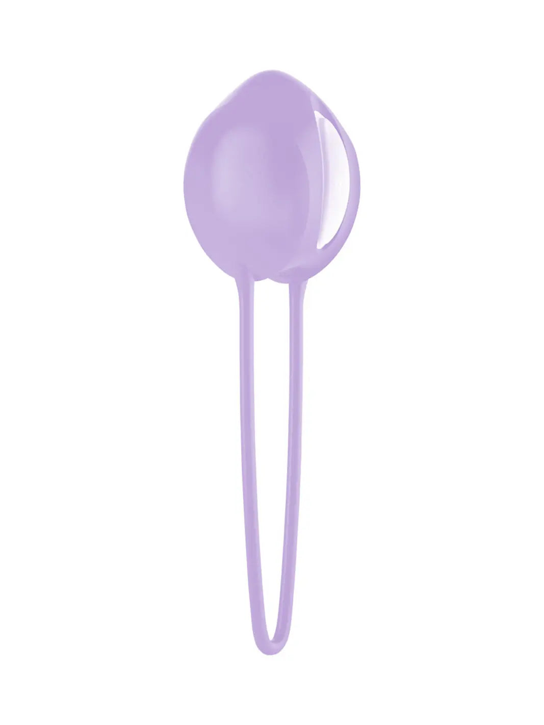 FUN FACTORY Smartballs Uno in purple angled view showing single weighted design and slim retrieval loop.