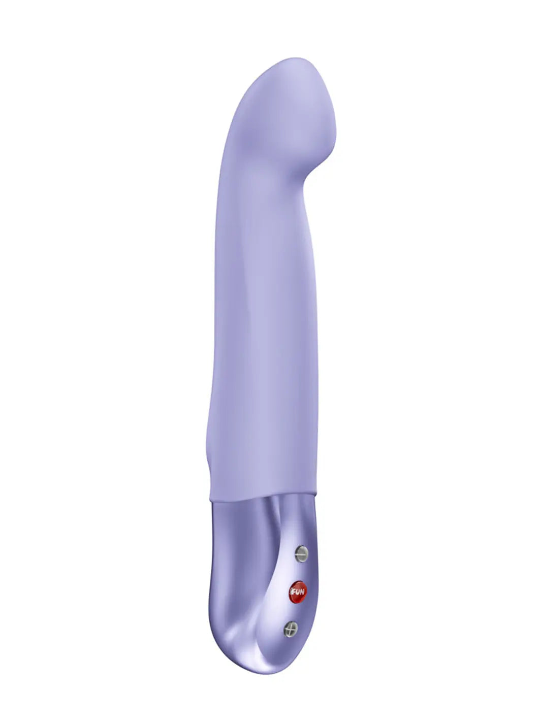 FUN FACTORY Stronic G in purple angled view showing the curved silicone design and ergonomic handle.
