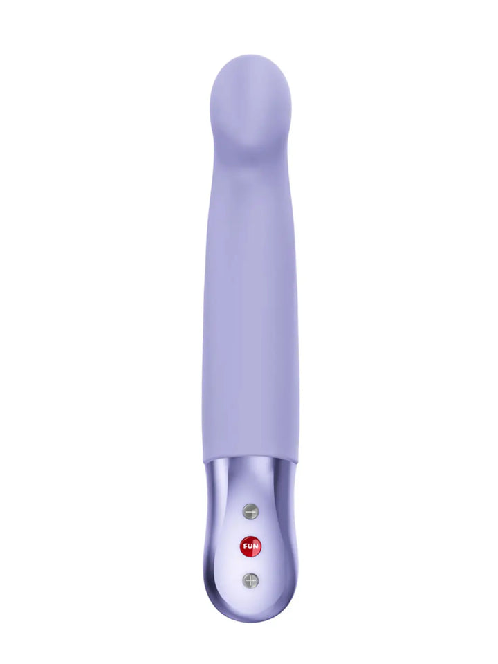 FUN FACTORY Stronic G in purple front view with smooth silicone finish and simple control buttons.