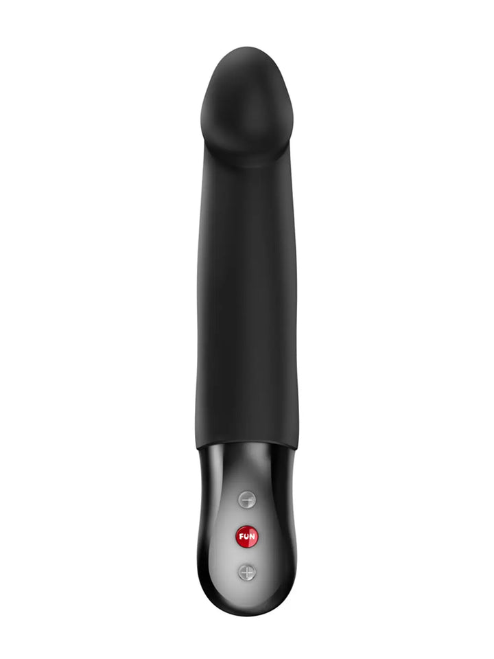 FUN FACTORY Stronic Real in bottle green front view with smooth silicone finish and easy-to-use control buttons.