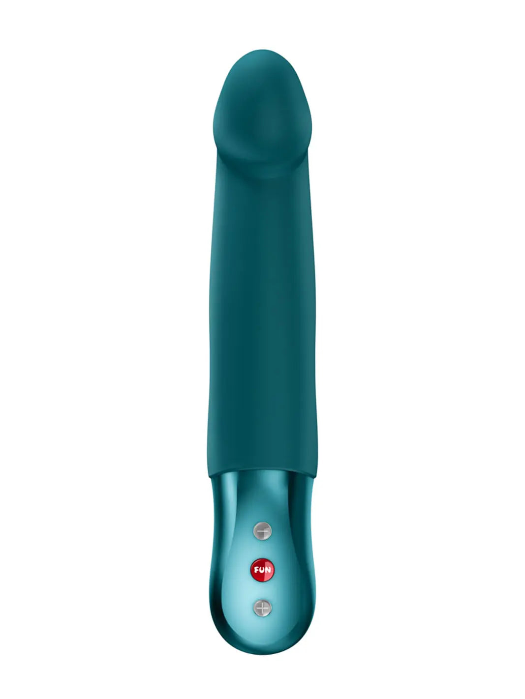 FUN FACTORY Stronic Real in black front view with smooth silicone finish and easy-to-use control buttons.
