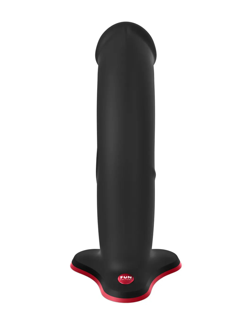 Fun Factory THE BOSS STUB black dildo upright base view