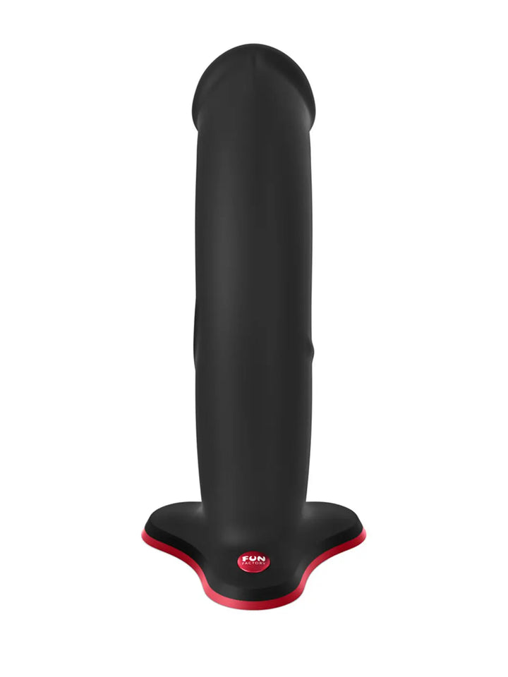 Fun Factory THE BOSS STUB black dildo upright base view