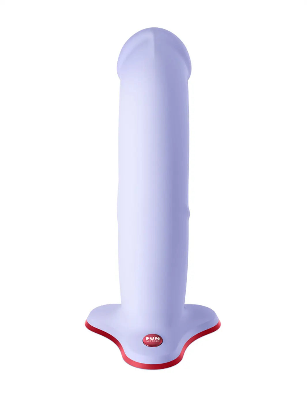 Fun Factory THE BOSS STUB purple dildo upright base view