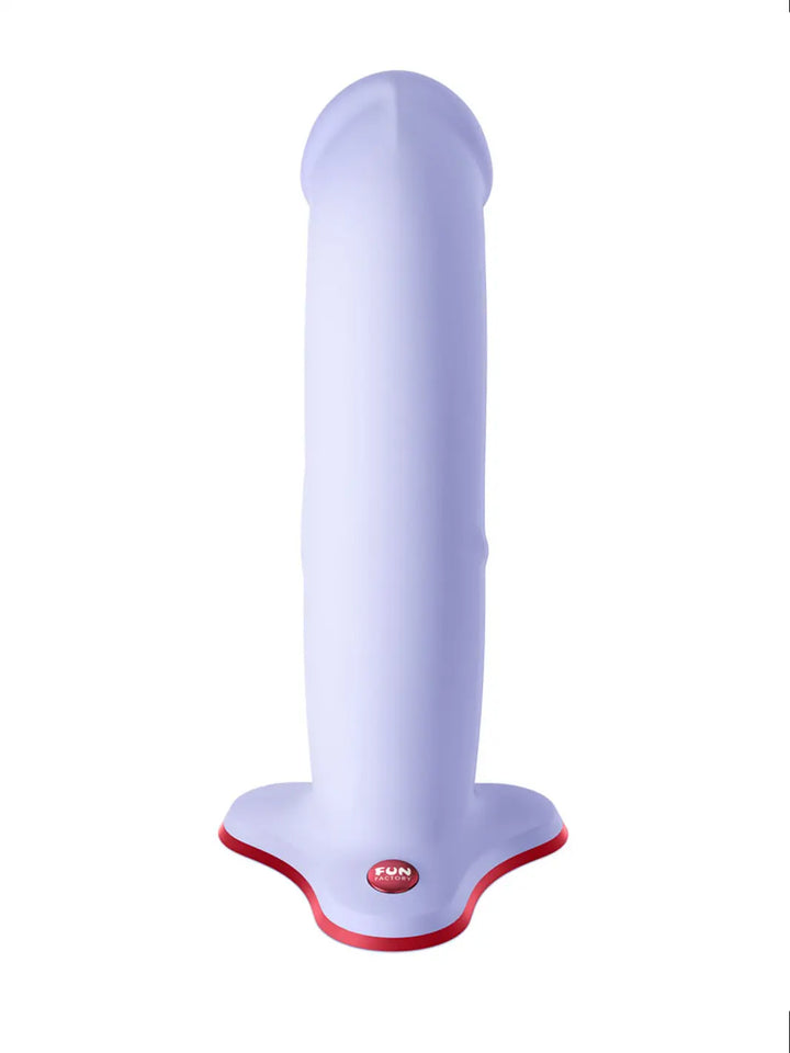 Fun Factory THE BOSS STUB purple dildo upright base view