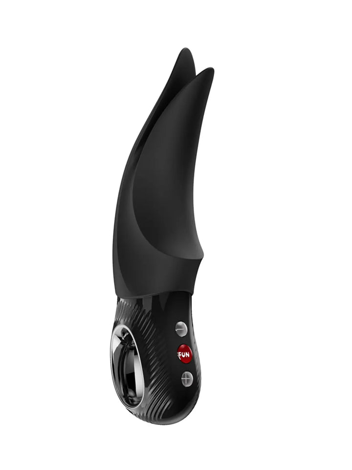 FUN FACTORY Volta in black angled view showing flexible dual-tip design and ergonomic handle.