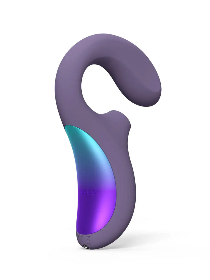 LELO Enigma Wave in cyber purple main view showing the curved dual-stimulation design and gradient accent detail.