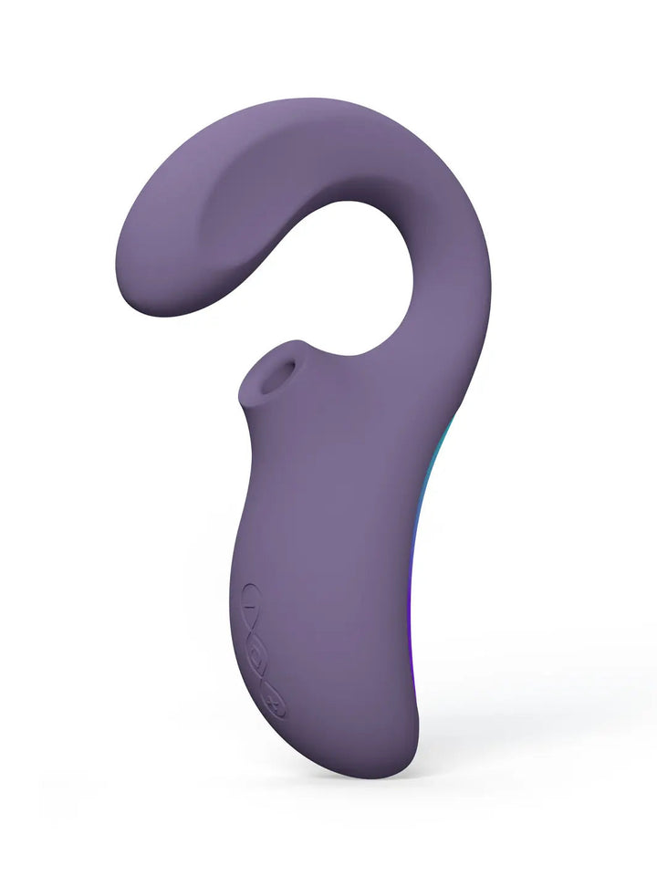 LELO Enigma Wave in cyber purple side view with smooth silicone finish and sculpted ergonomic shape.