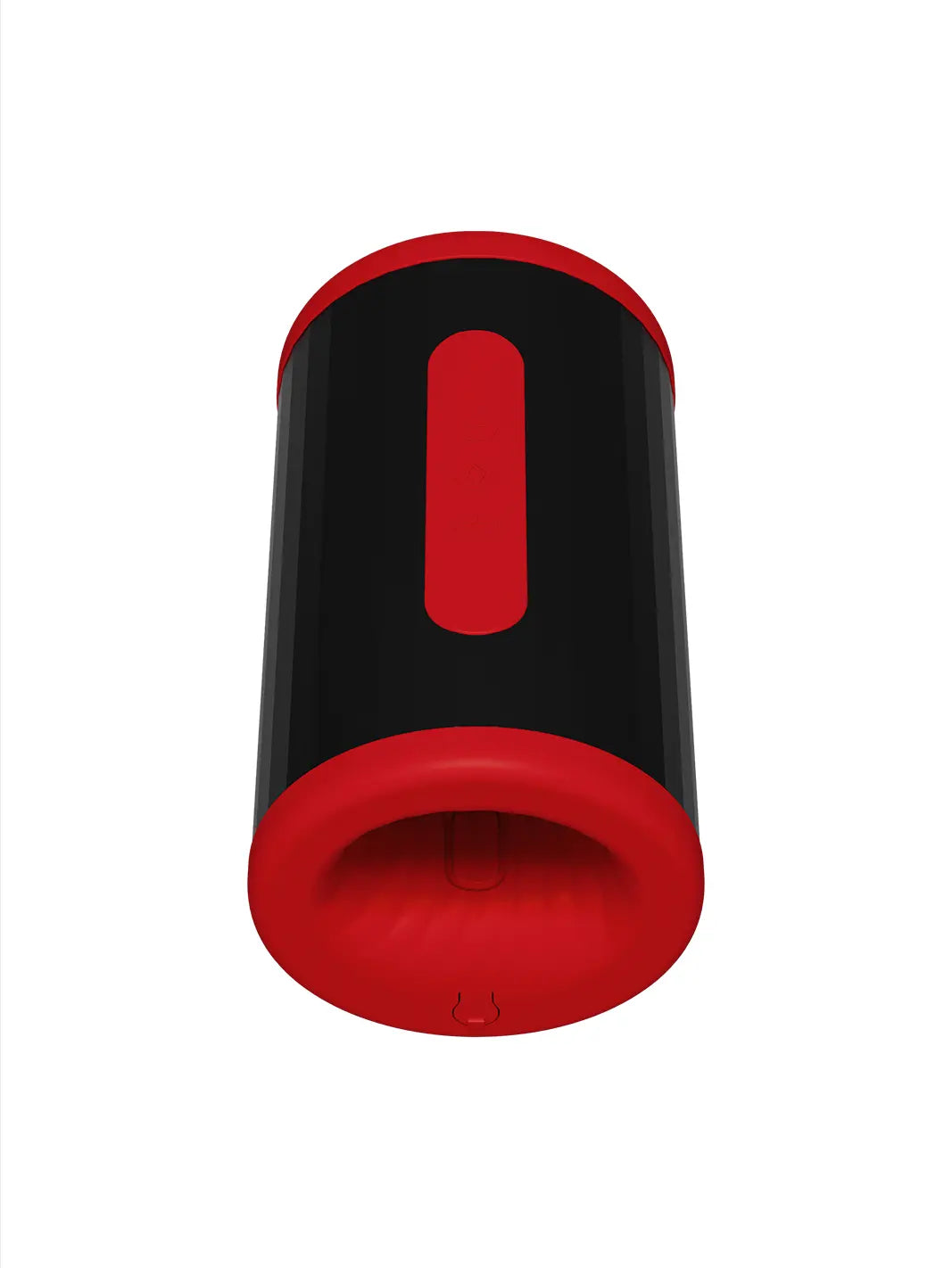 LELO F2S Double Sonic in red front view showing the open-ended textured sleeve and smooth outer design.