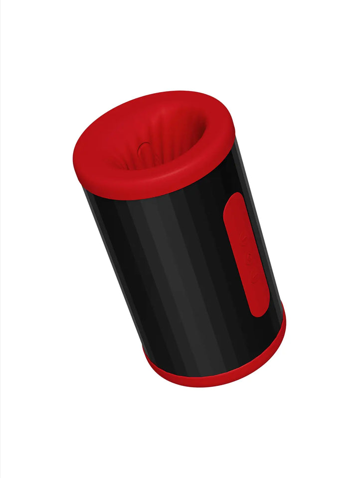 LELO F2S Double Sonic in red side view showing the sleek black body and red accent detail.