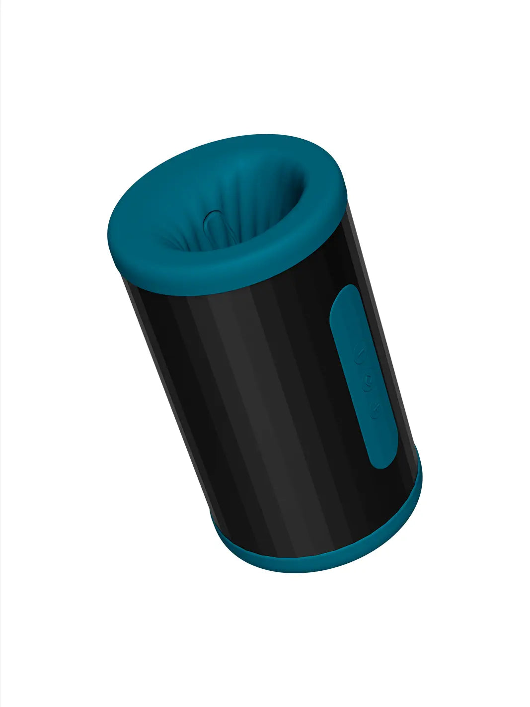 LELO F2S Double Sonic in teal side view showing the sleek black body and teal accent detail.
