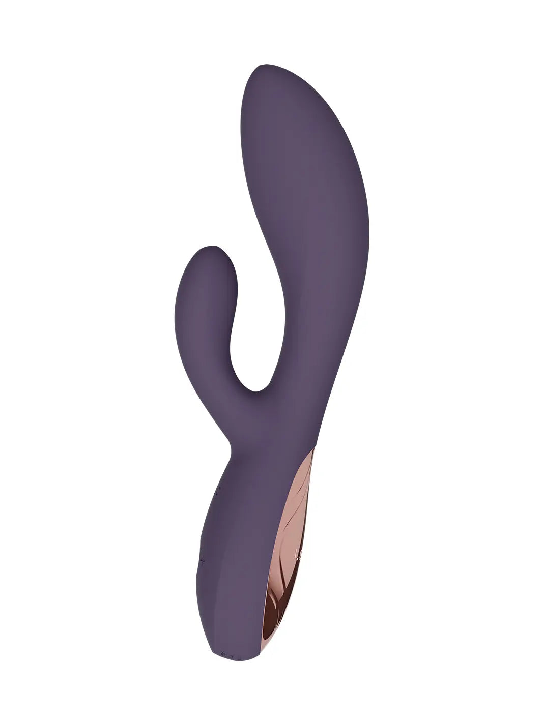 LELO Ina Thrust purple angled view highlighting rose gold detail and ergonomic design.