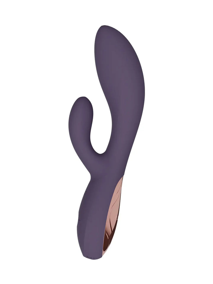 LELO Ina Thrust purple angled view highlighting rose gold detail and ergonomic design.