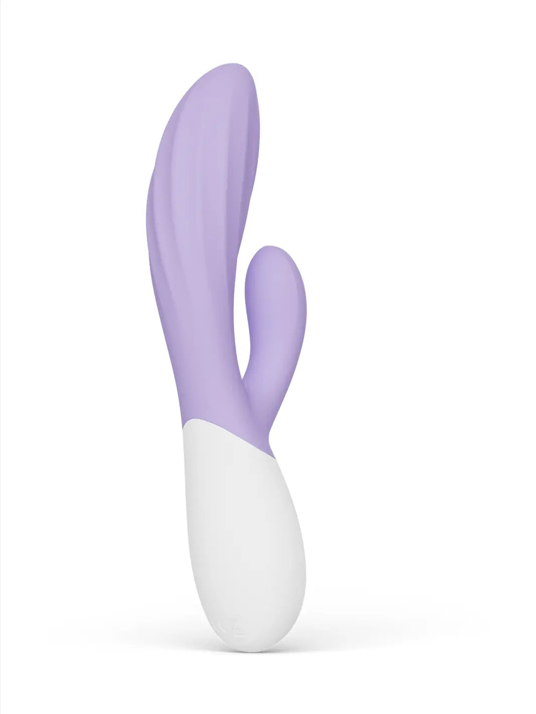 LELO Ina Twist in lavender main view showing curved dual-stimulation silicone design and white handle.