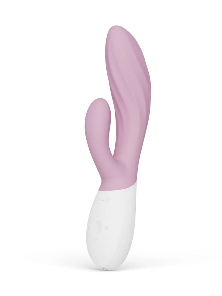 LELO Ina Twist in soft pink side view highlighting the slim curved profile and smooth silicone finish.