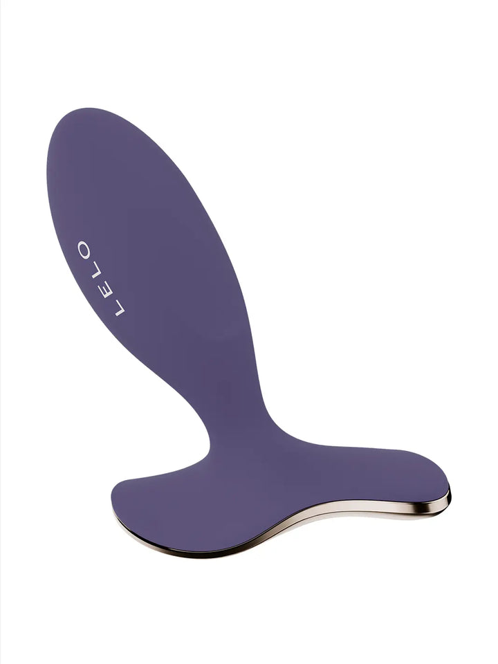LELO Surfer 2 in purple main view showing curved silicone shape and metallic edge detail.