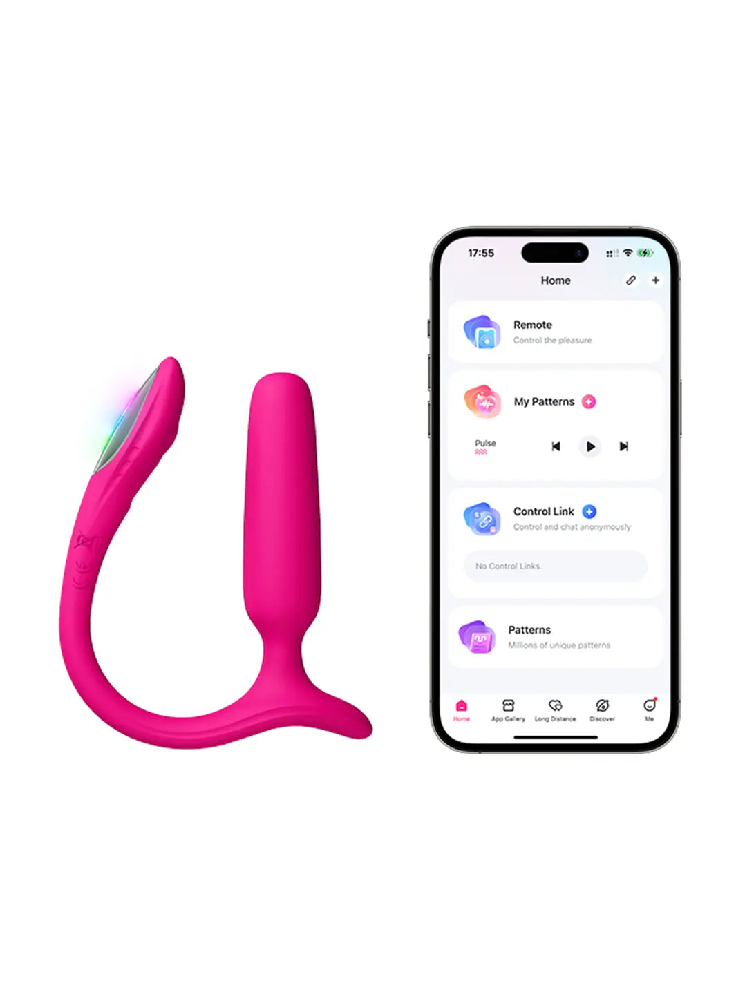 Lovense Lush Anal vibrating plug connected to smartphone app via Bluetooth