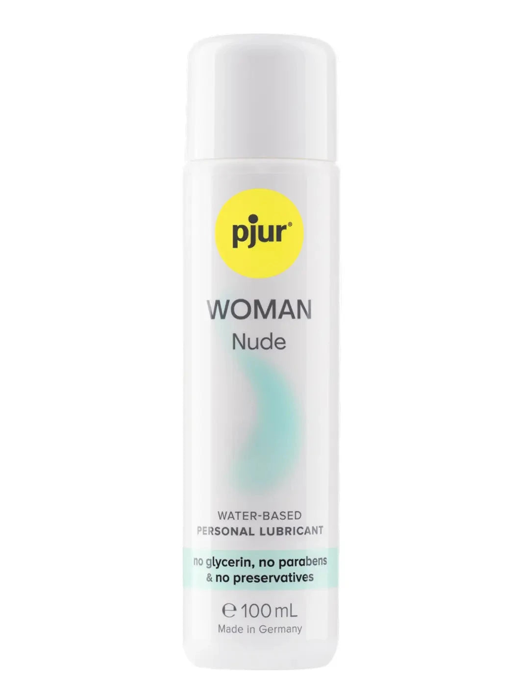 pjur Woman Nude water-based personal lubricant 100ml bottle with gentle formula, no glycerin, parabens or preservatives.