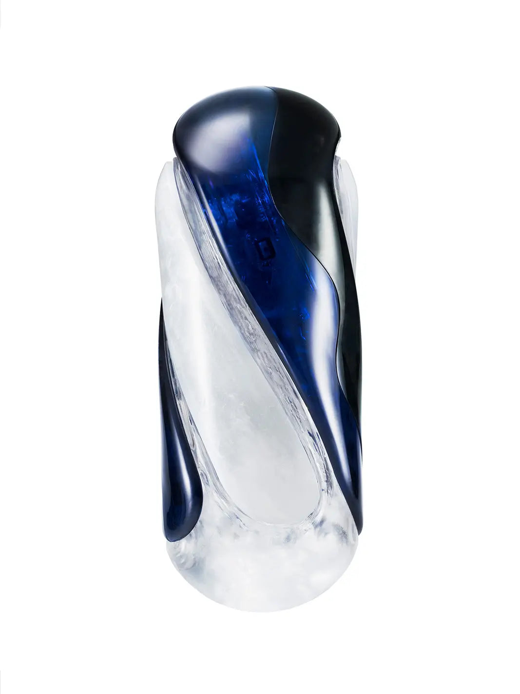 Tenga Flip 360 in Midnight Purple main view showing the sleek transparent case and curved textured design.