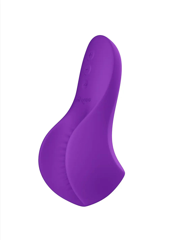 We-Vibe Shared Touch in purple side view showing the curved ergonomic profile and smooth silicone finish.