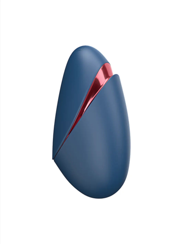 Womanizer Next Liberty in Red Blue front view with sleek curved body and metallic accent.