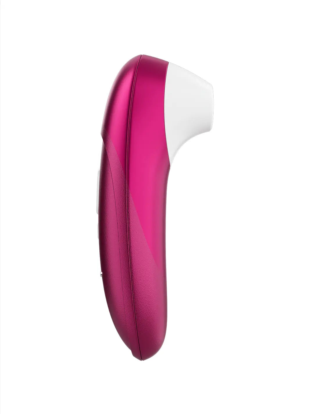 Womanizer Pro pink side view showing the curved ergonomic profile.