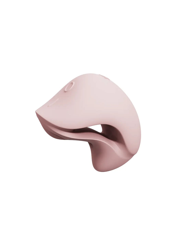 ZALO Mochi in pink side view highlighting the curved dual-head shape and open centre design.
