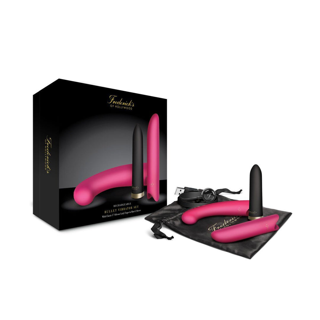 Fredericks Of Hollywood Bullet Vibrator Set with Lady Finger & Slim G Sleeves | joujou.com.au JOUJOU Fredericks Of Hollywood Bullet Vibrator Set with Lady Finger & Slim G Sleeves | joujou.com.au JOUJOU