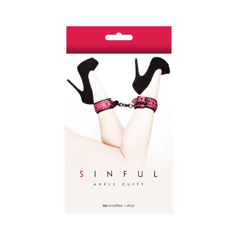 NS Novelties Sinful Pink Ankle Cufs - joujou.com.au