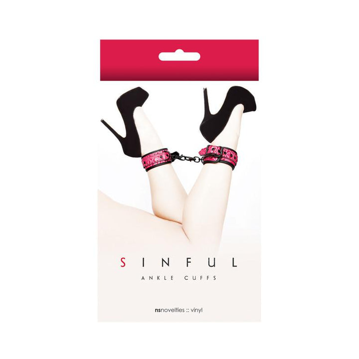 NS Novelties Sinful Pink Ankle Cufs - joujou.com.au