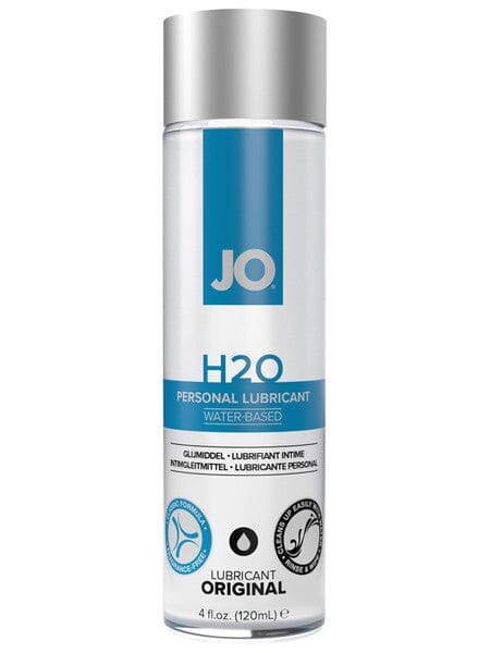 JO H2O Original Personal Lubricant 120ml bottle with sleek blue and silver packaging.